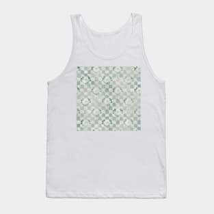Blue Rustic Blue and White Floral Pattern Tank Top